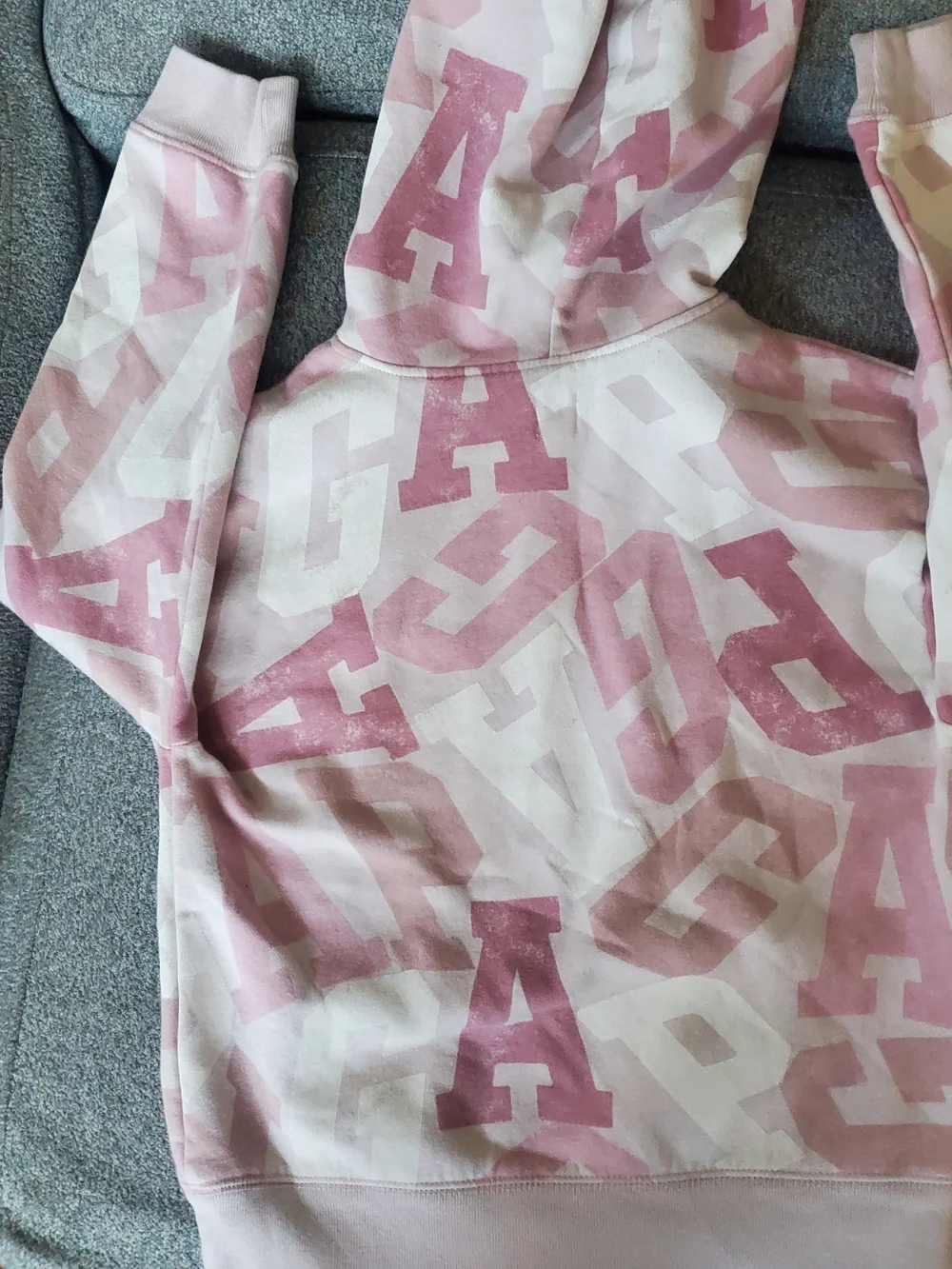 Girls Size 10 Kids Gap Pink Letter-Print Hoodie & Joggers Set